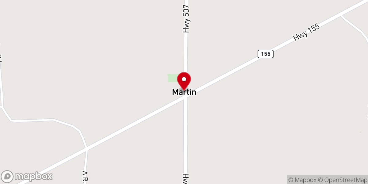 Map showing location of Martin