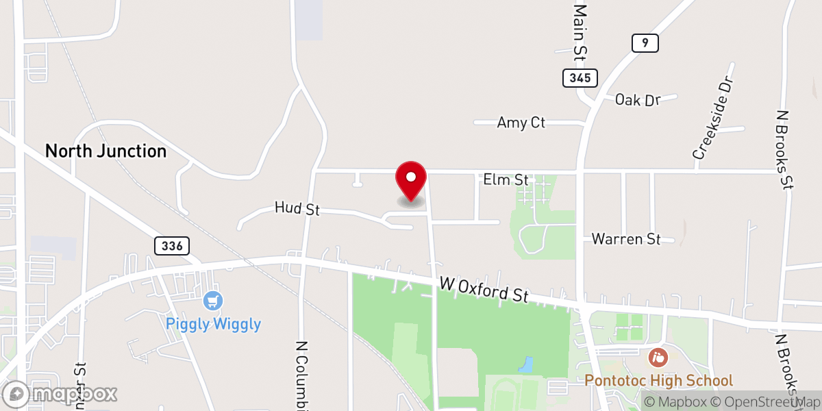 Map showing location of Pontotoc Second Baptist Church