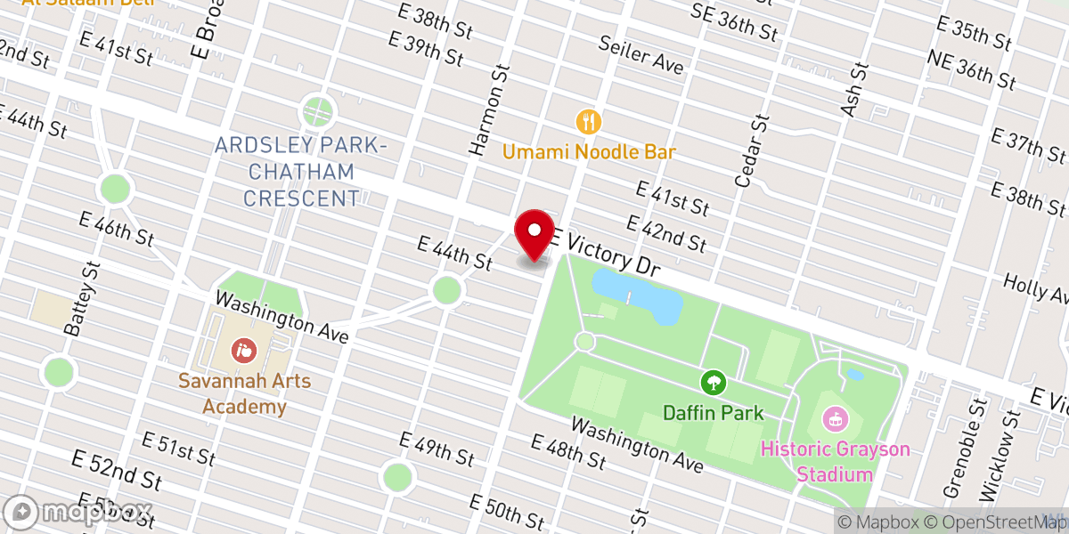 Map showing location of Blessed Sacrament Catholic Church