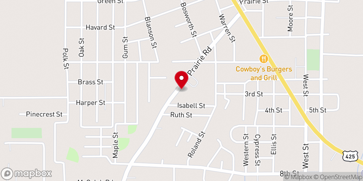 Map showing location of Winnsboro Church of Christ
