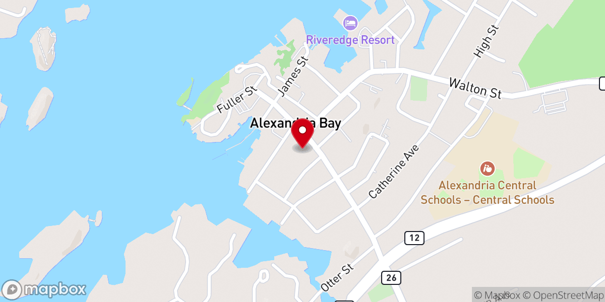 Map showing location of Reformed Church of the Thousand Isles
