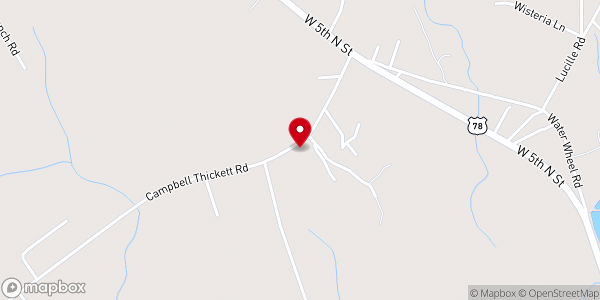 Map showing location of New Jeruselem FBH Church
