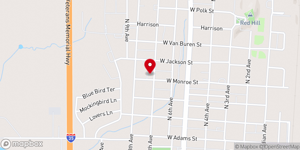Map showing location of Memorial Assembly Of God Church