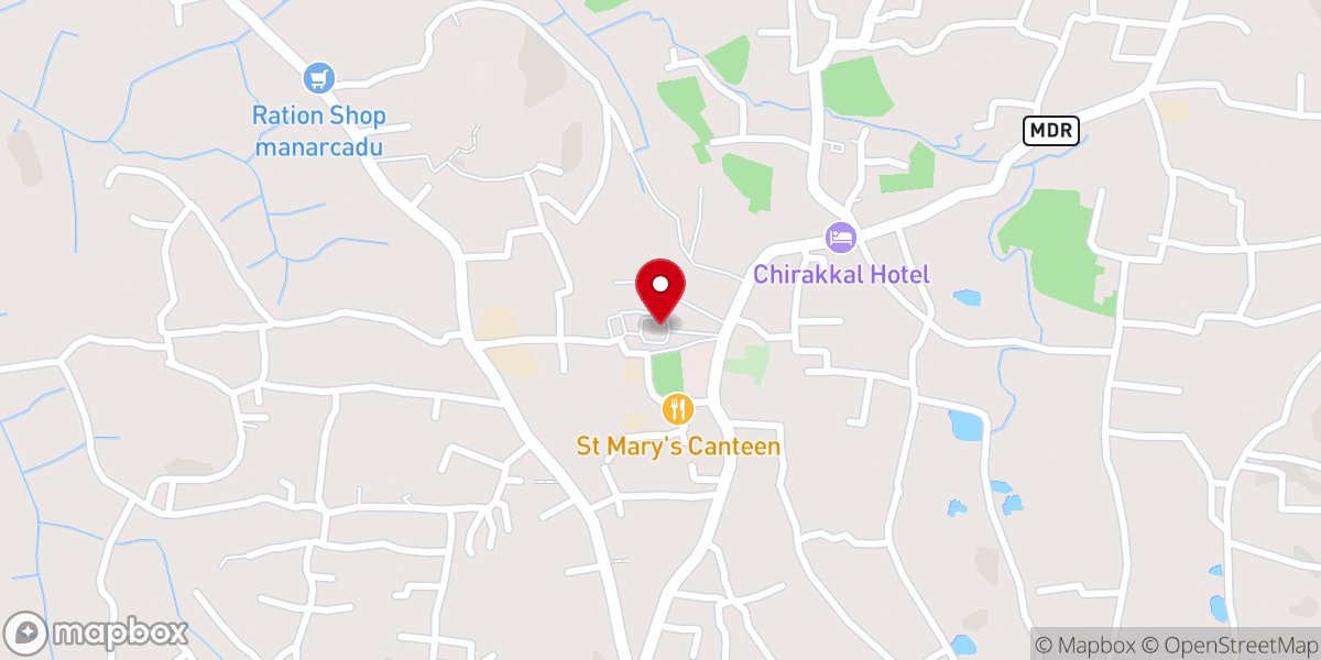 Map showing location of St Mary's Jacobite Syrian Cathedral