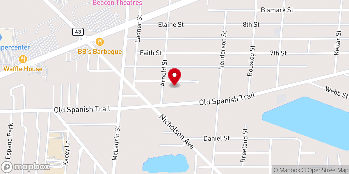 Map showing location of Waveland First Assembly Of God