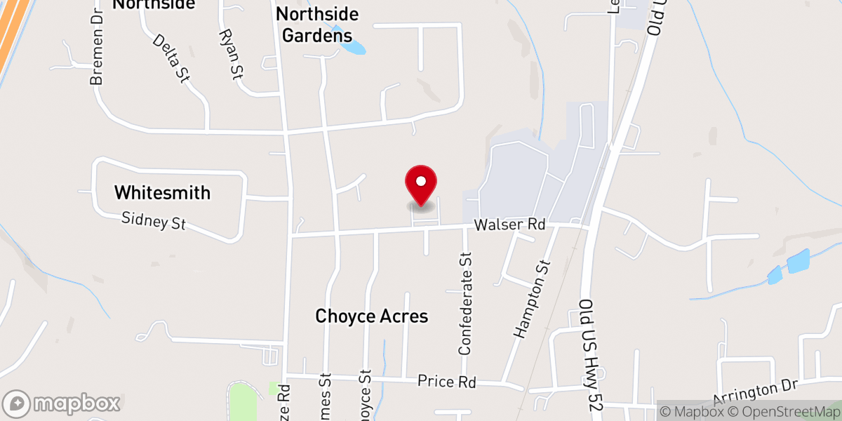 Map showing location of Lexington First Assembly Of God