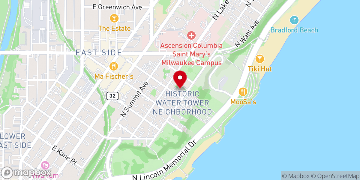 Map showing location of Milwaukee Central Seventh-Day Aventist Church
