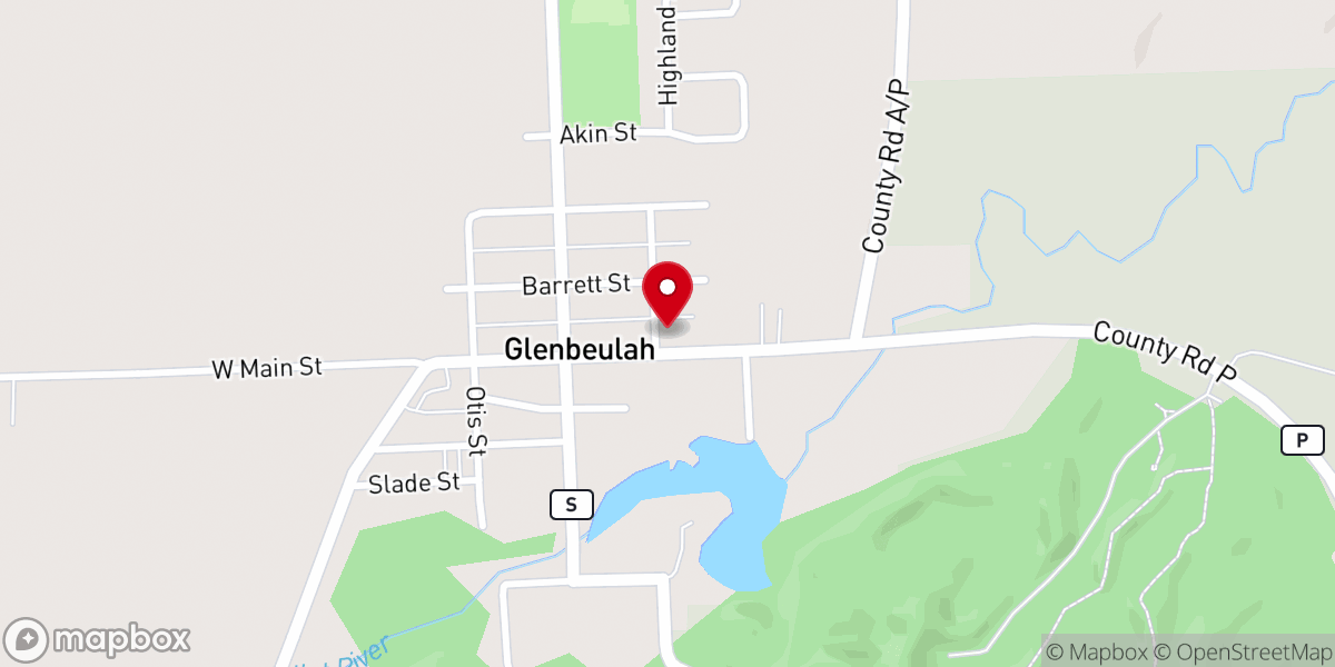 Map showing location of Zion Lutheran Church - Glen
