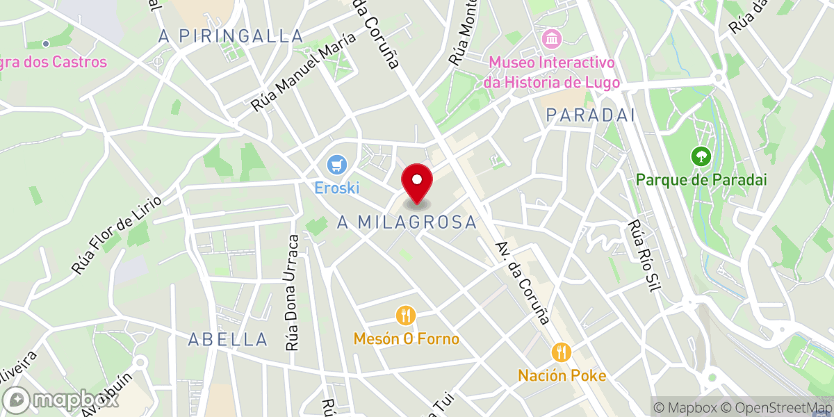 Map showing location of Iglesia de la Milagrosa