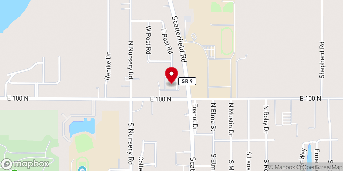 Map showing location of Anderson Church of the Brethren