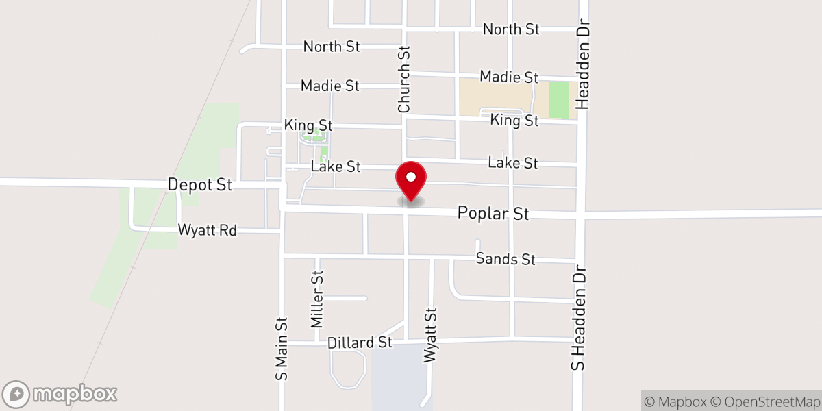 Map showing location of Ridgely First United Methodist