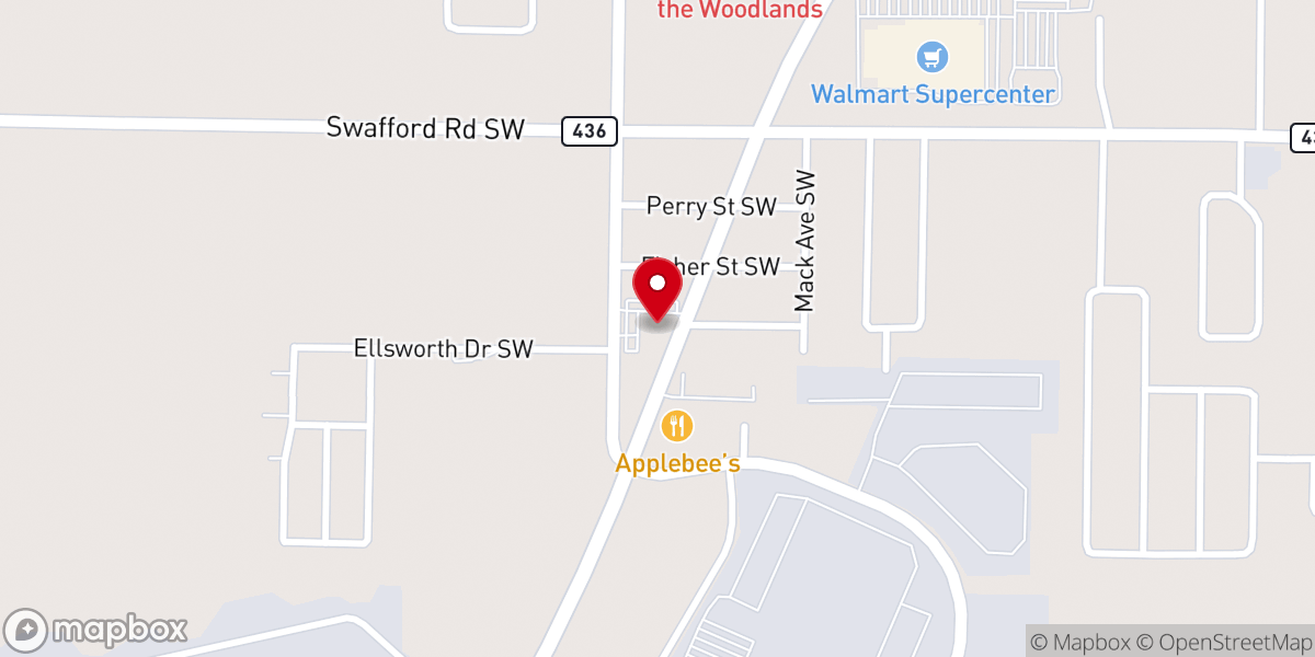 Map showing location of South Cullman church of Christ