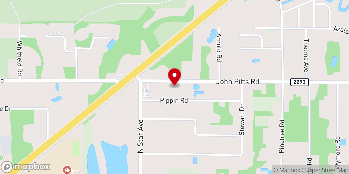 Map showing location of Galilean Baptist Church
