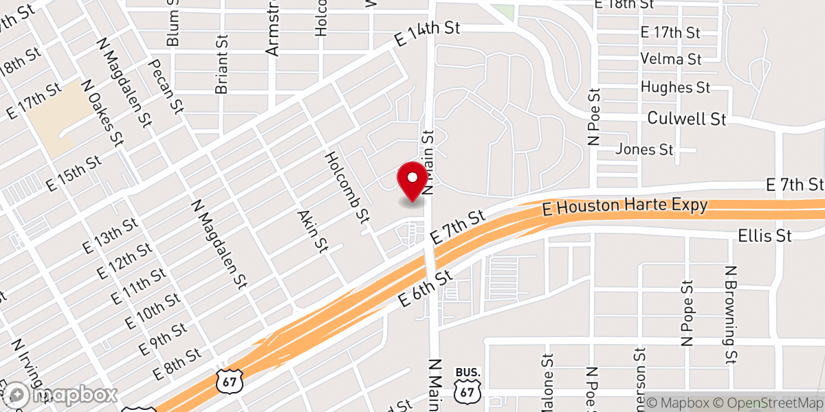 Map showing location of 9th and Main Church of Christ