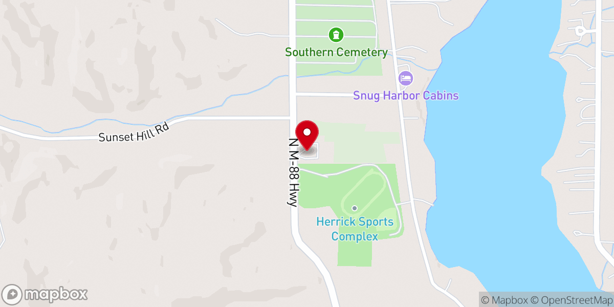 Map showing location of Bible Baptist Church
