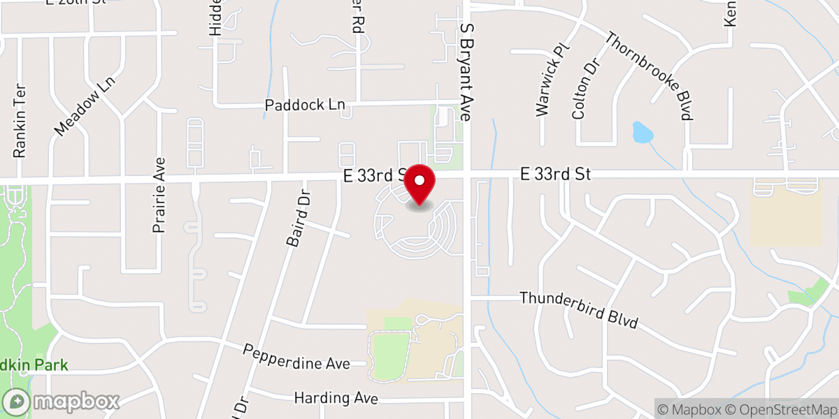 Map showing location of Edmond's First Baptist Church