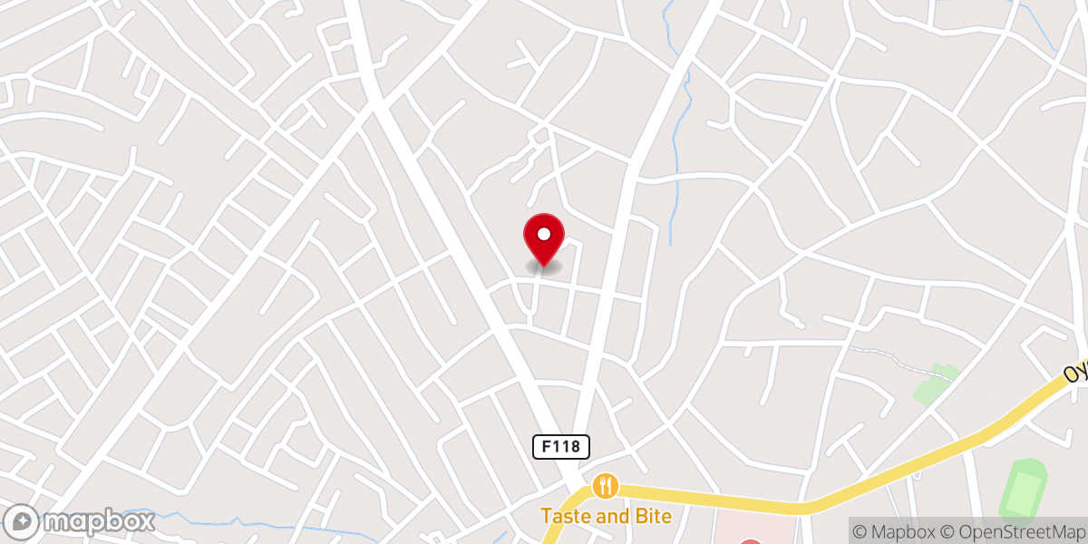 Map showing location of Victory Baptist Church, New Akeetan Oyo