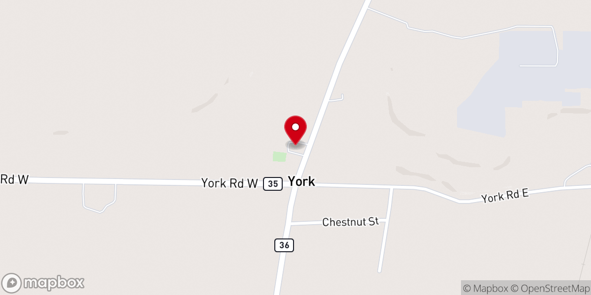 Map showing location of York United Presbyterian Church