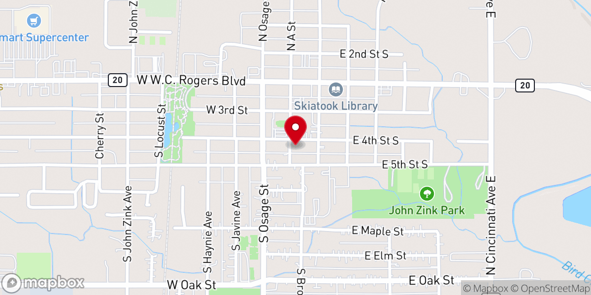Map showing location of Community of Christ Skiatook