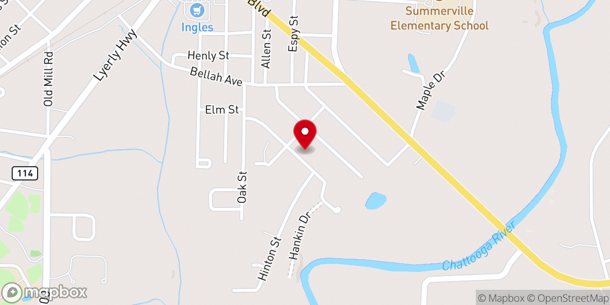 Map showing location of Calvary Baptist Church