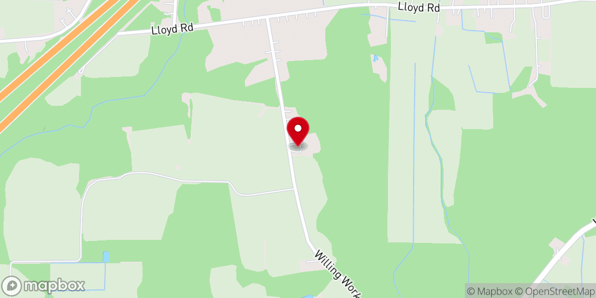 Map showing location of Willing Workers Holiness Church