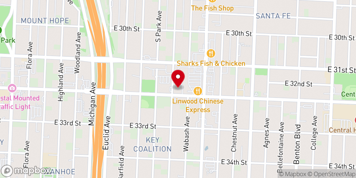 Map showing location of Linwood United Church
