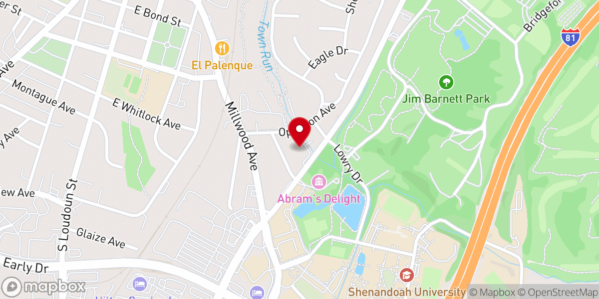 Map showing location of Misión Cristiana Elim Winchester