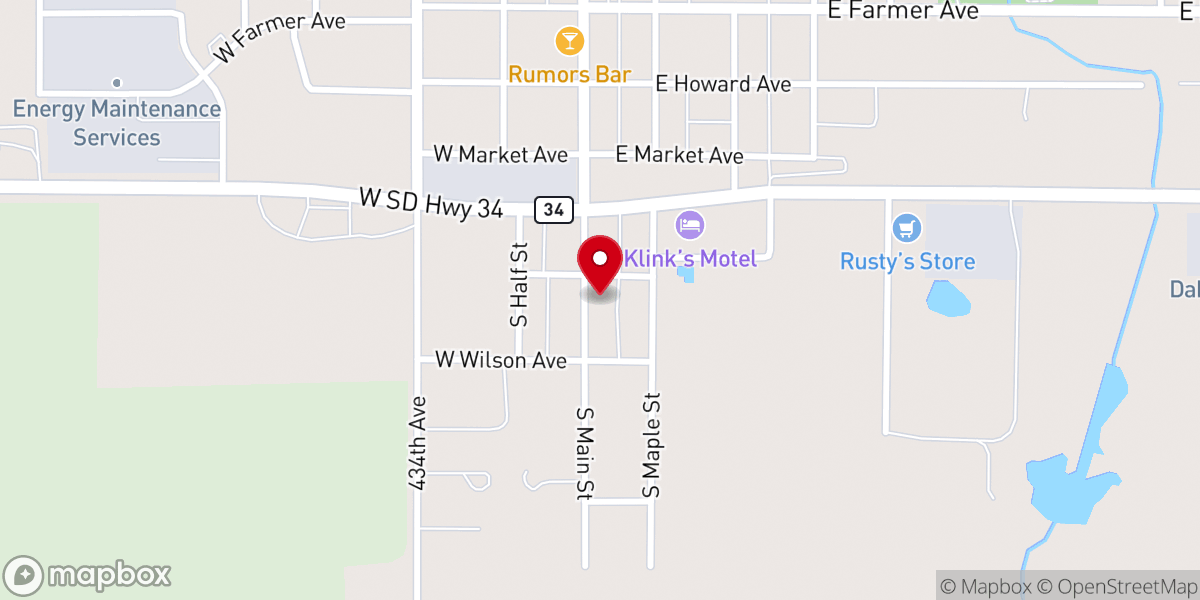 Map showing location of St John's Lutheran Church
