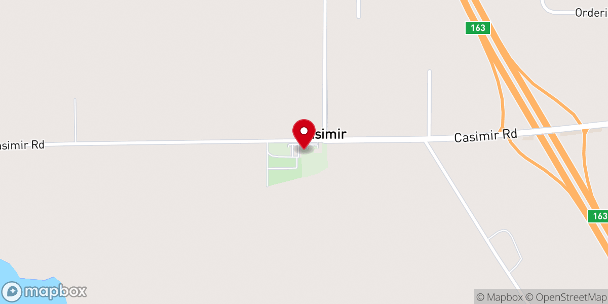 Map showing location of Saint Casimir Catholic Church