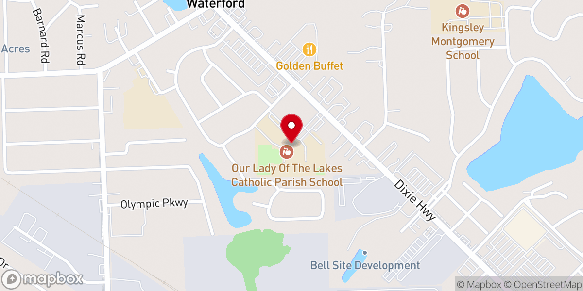 Map showing location of Our Lady Of The Lakes Catholic Parish School