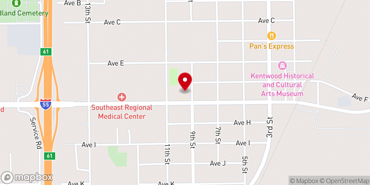 Map showing location of Kentwood High School