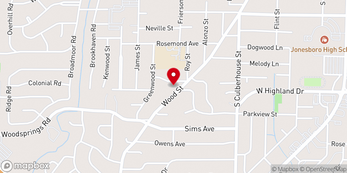 Map showing location of Refuge Church - Jonesboro-West Campus