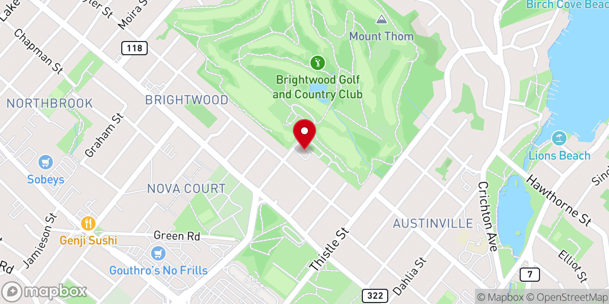 Map showing location of St. Andrews Presbyterian Church