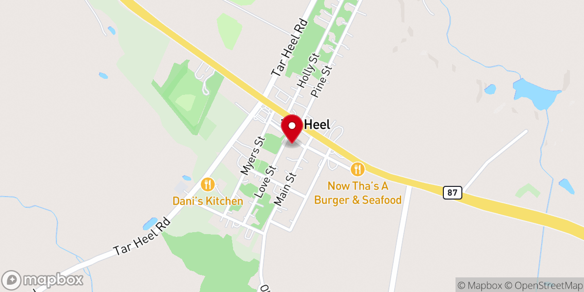 Map showing location of Love Grove Baptist Church