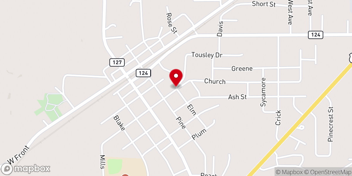 Map showing location of First Baptist Church Milton