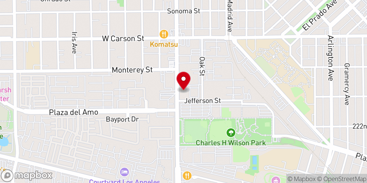 Map showing location of Torrance First Presbyterian Church