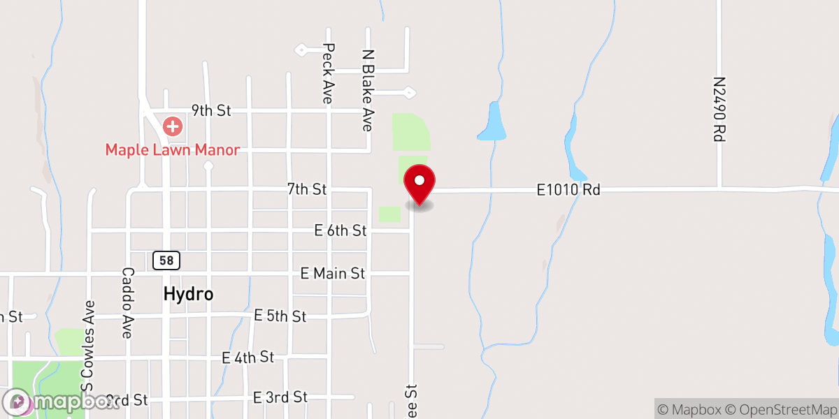 Map showing location of Bethel Mennonite Church