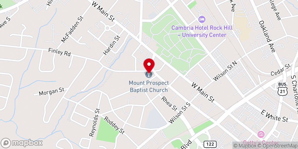 Map showing location of Mount Prospect Baptist Church