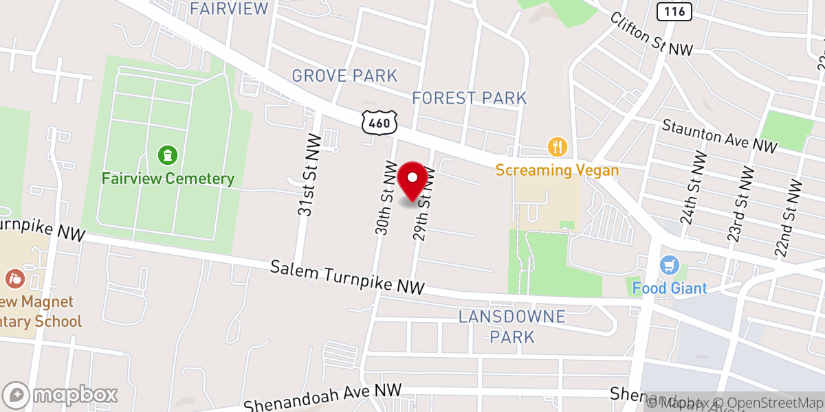 Map showing location of Perfecting Unity Church