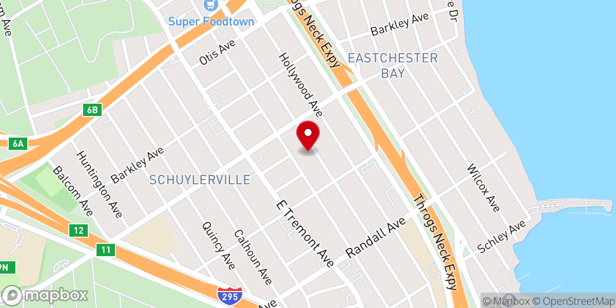 Map showing location of Temple Fitness Personal Training 837 Logan avenue Bronx NY 10465