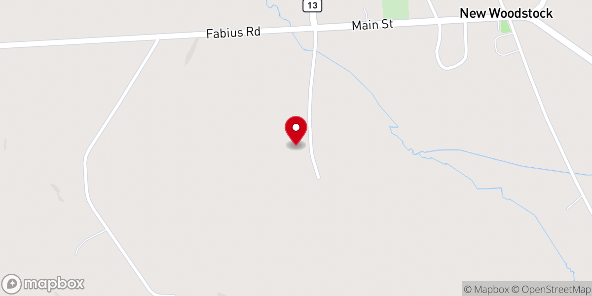 Map showing location of New Woodstock Community Church