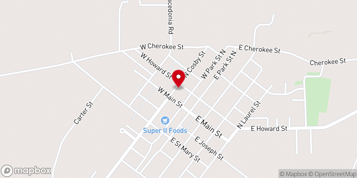 Map showing location of New Life Apostolic Tabernacle U.P.C.