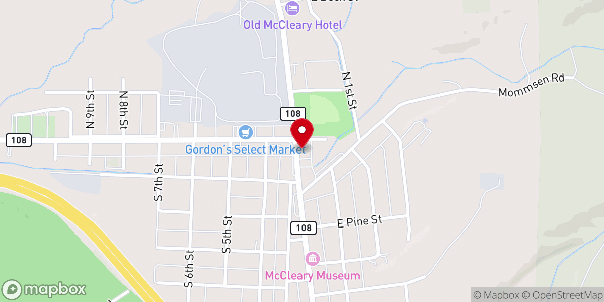 Map showing location of City of McCleary