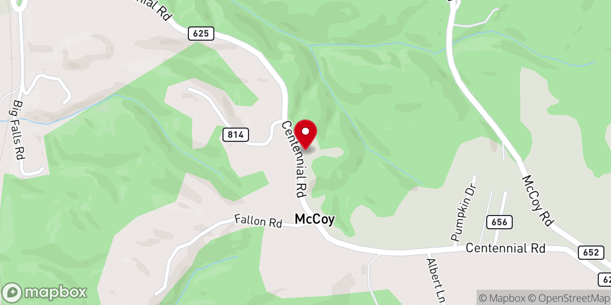 Map showing location of Centennial Christian Church
