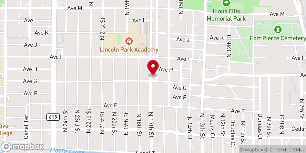 Map showing location of 17th Street Church of God