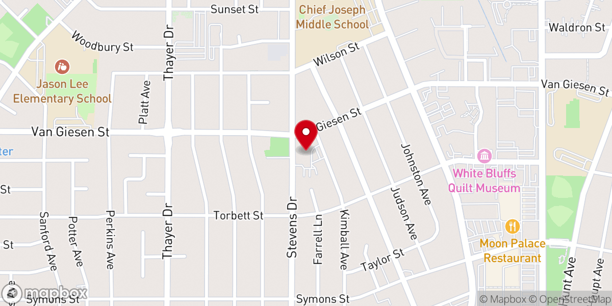 Map showing location of Richland Lutheran Church (LCMC)