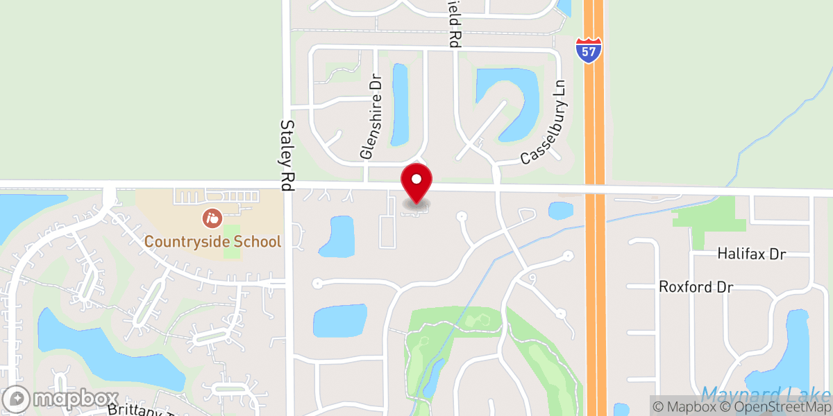 Map showing location of Bible Baptist Church