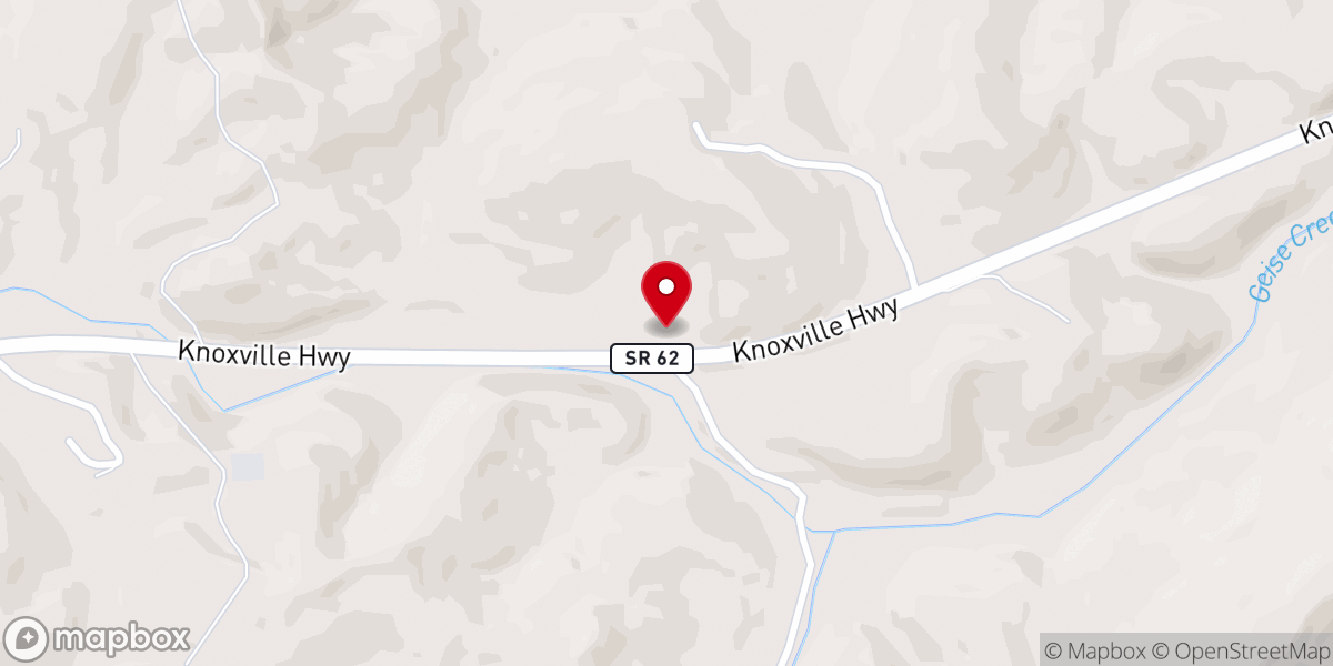 Map showing location of Middle Creek Baptist Church
