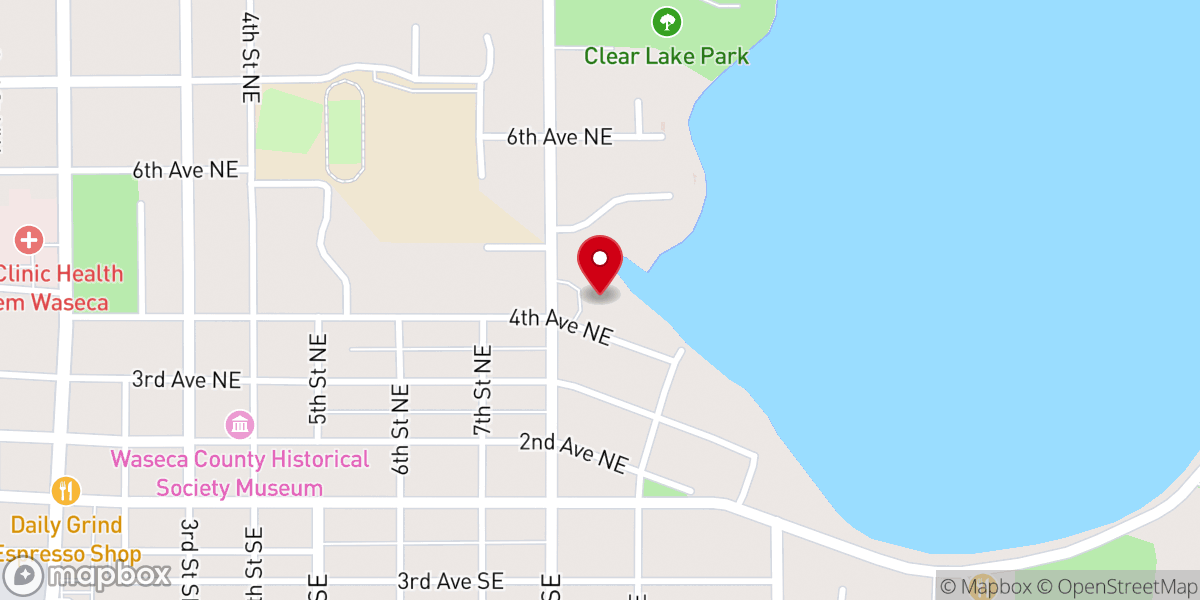 Map showing location of Faith United Methodist Church
