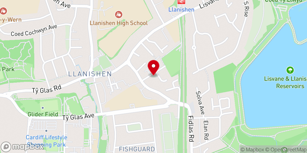 Map showing location of Llanishen Methodist Church